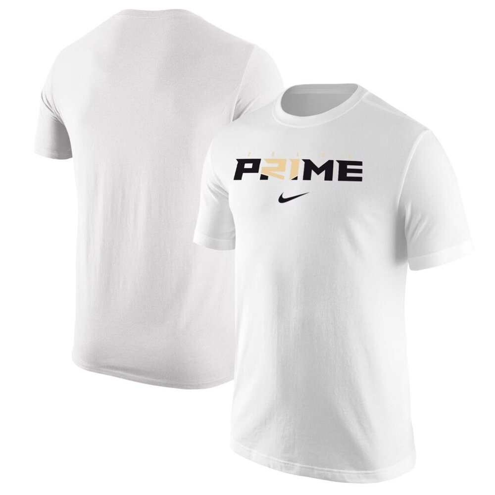 Nike Men's Deion Sanders Coach Prime Core T-Shirt White Cotton Small NWT